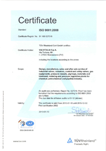 ISO 9001-2008 group valvitalia manufacturer 1